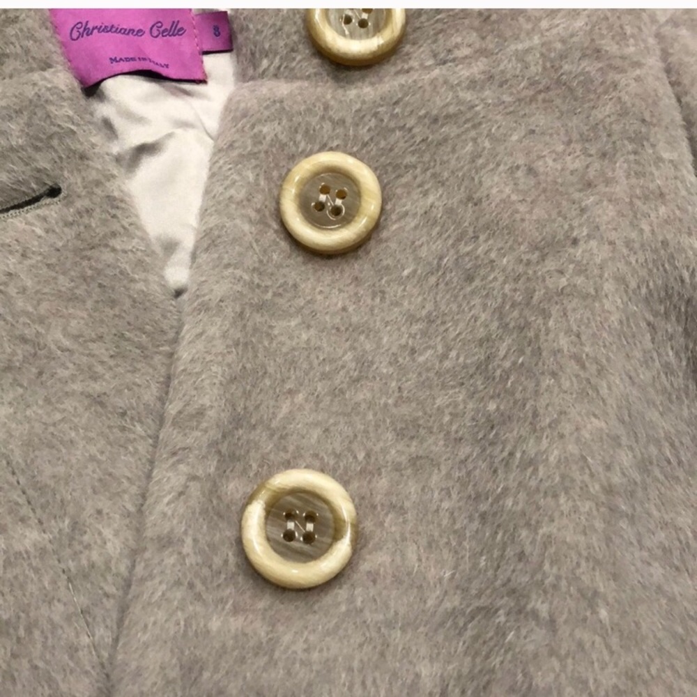 Grey Wool button up coat with silk lining - Picture 4 of 6